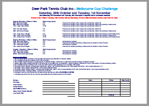 2016 Melbourne Cup Challenge Entry Form